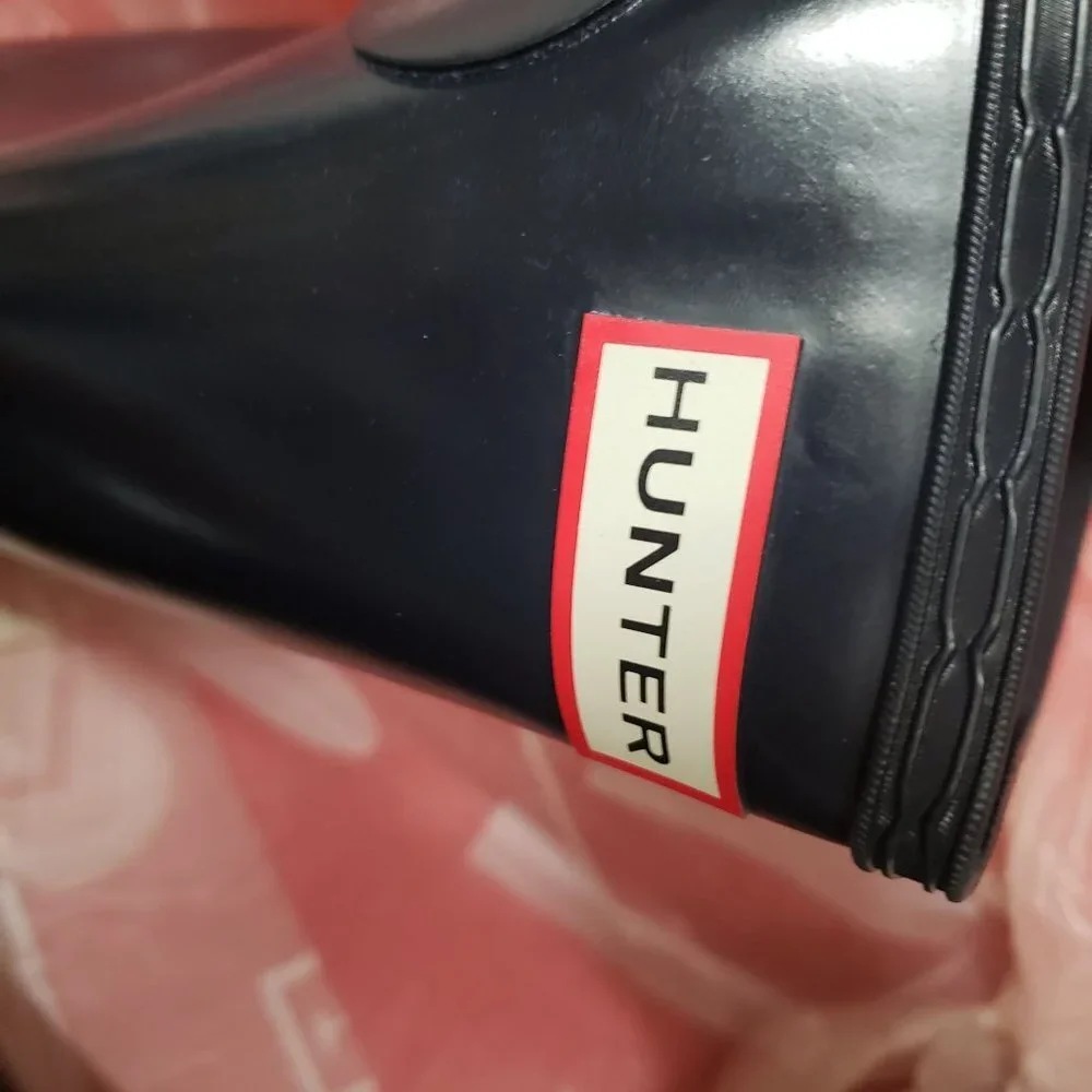 Hunter Womens Original Tall‎ Gloss Navy - Size US 5